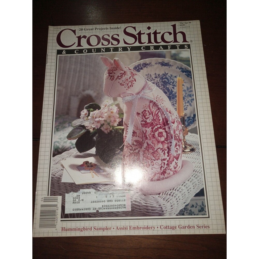 Cross Stitch & Country Crafts Mar/Apr 1992  20 Great Project Inside Cat